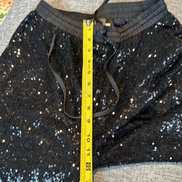 Anthropologie Saturday Sunday Black Sequin Joggers Size Medium - Picture 10 of 12